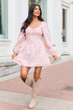 Rosemary Pink Floral Mini Dress