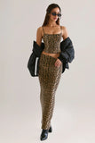 Modal Scoop Neck Tank Top in Leopard Print