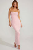 Embellished Bandeau Cowl Neck Maxi Dress in Blush