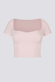 Soft Active Sweetheart Neck Crop Top in Ballet Pink