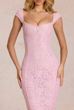 Sweetheart Neck Maxi Dress in Blossom Pink