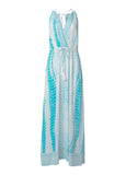 Maxi Cover Up Dress Aqua Tie Dye