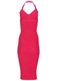 Button Front Halter Midi Azalea