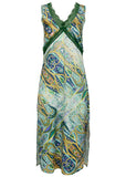 Lace Trim Midi Dress Ethereal Paisley
