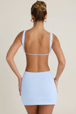 Cut Out A Line Mini Dress in Periwinkle Blue