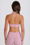 Scoop Neck Halterneck Sports Bra in Mauve