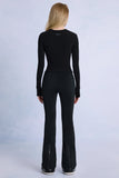 Waterproof Belted Ski Salopettes in Black