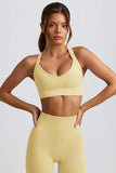 Super Sculpt Seamless Crossback Sports Bra in Butter