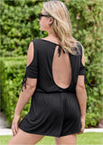 Cold Shoulder Romper Black