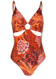 Bamboo Ring Swimsuit Parrot Palm