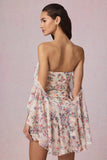 Off Shoulder Ruffled Mini Dress in Primrose Floral Print