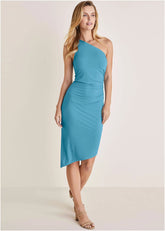 One Shoulder Dress Blue