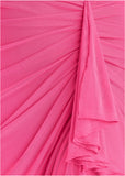 Side Ruffle Mesh Maxi Pink