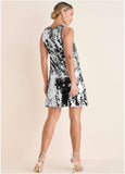 Mirror Sequin Mini Dress Silver