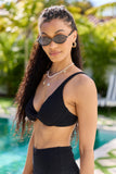 Coastal Crush Black Twist Underwire Bikini Top