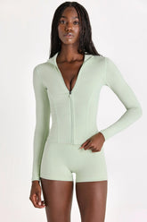 Soft Active Zip Up Jacket in Pistachio