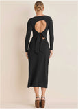 Open Back Maxi Dress Jet Black