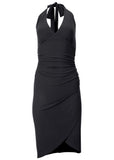 Halter Wrap Dress Jet Black