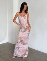 JULIANNA DRESS MULTI COLLAGE CRANES