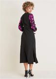 Floral Sequin Maxi Dress Black Multi