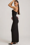 Strapless Bow Detail Maxi Dress in Black
