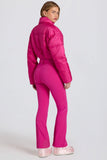 Waterproof Padded Belted Ski Suit in Magenta Pink