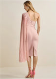 One Shoulder Bandage Dress Pink