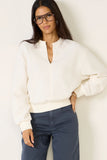 Split Neck Ribbed Top