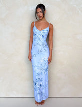 JULIANNA DRESS BLUE FLORAL CERAMIC FLORAL