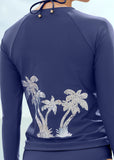 Sequin Zip Rash Guard Ultramarine Blue