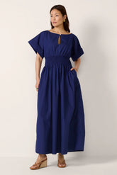 Coastal Poplin Elia Smocked Dress