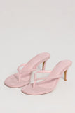 Heeled Thong Sandals in Pink