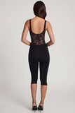 Ponte Jersey Cropped Capri Trousers in Black