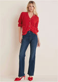 Button Down Cardigan Haute Red