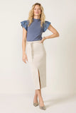 Paula Suede Midi Skirt