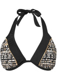 Underwire Halter Bikini Top Golden Stripes