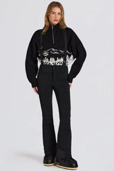 Waterproof High Rise Salopettes with Suspenders in Black