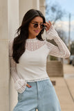 Madison Ivory Lace Mockneck Top