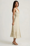Cotton Poplin A Line Midaxi Dress in Ivory