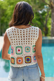 Iris Ivory Crochet Tie Cardigan Tank