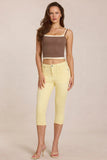 Mid Rise Capri Jeans in Lemon Yellow