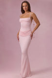 Jersey Draped Gown in Blush