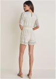 Lace Romper Cream
