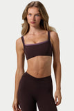 Soft Active Seam Detail Sports Bra in Espresso