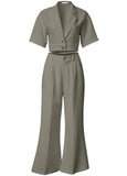 Flare Leg Suiting Set Olive