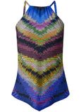 Hanky Hem High Neck Tankini Top Island Life
