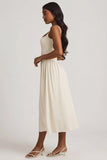 Modal A Line Midaxi Dress in Ivory