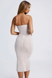 Hardware Detail Cut Out Midaxi Dress in Sky Grey