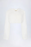 Faux Fur Cropped Bolero in White