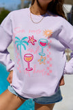 Sun Rays And Lazy Days Purple Graphic Sweatshirt